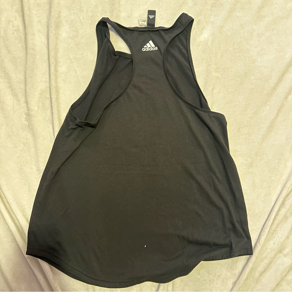 Adidas Logo Black Racerback Tank Top – Size L - Picture 2 of 2